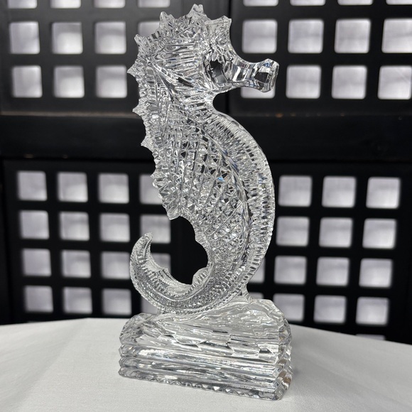 🤍 Waterford Crystal Seahorse Figurine 7" Vintage Retired Ireland Collectible 🤍 - Picture 5 of 16